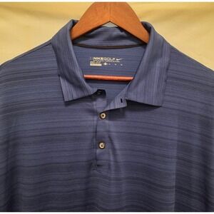 Nike Polo Shirt Mens XL Dri Fit Blue Short Sleeve Golf Polo Casual Dri Fit